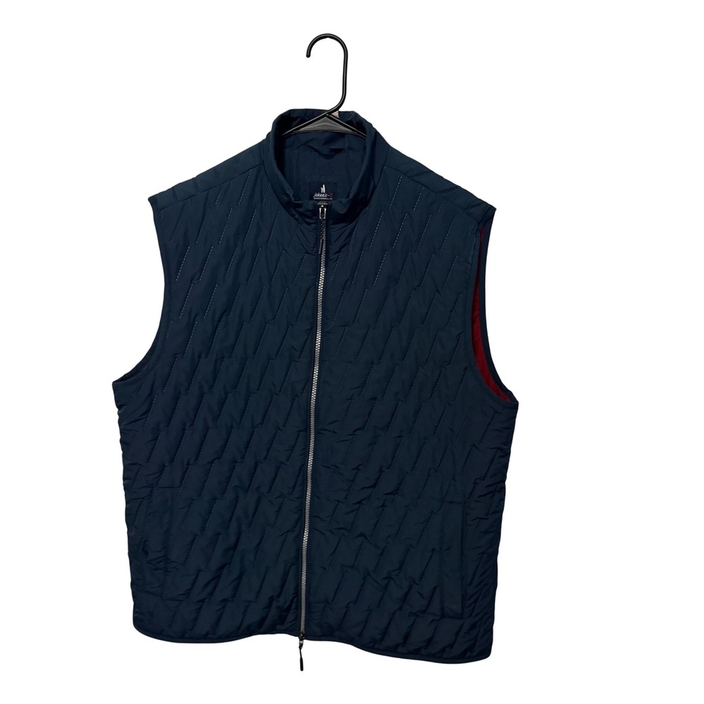Johnnie-O Belfry Quilted Vest Mens Large Blue Full Zip Puffer Golf Lightweight